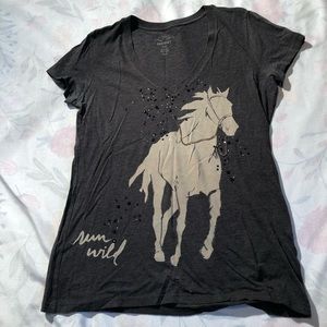 Cute horse top with chain reins